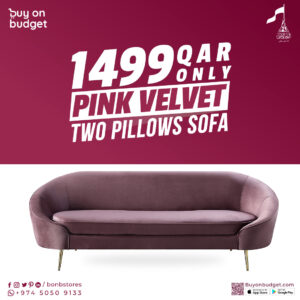 Acme Abey Two Pillows Sofa - Pink Velvet