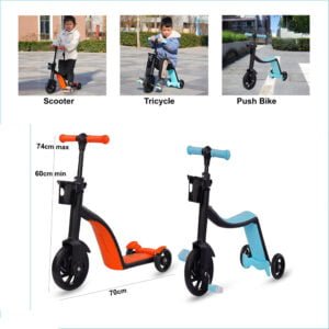 3 in 1 Kids Tricycle With Adjustable Height