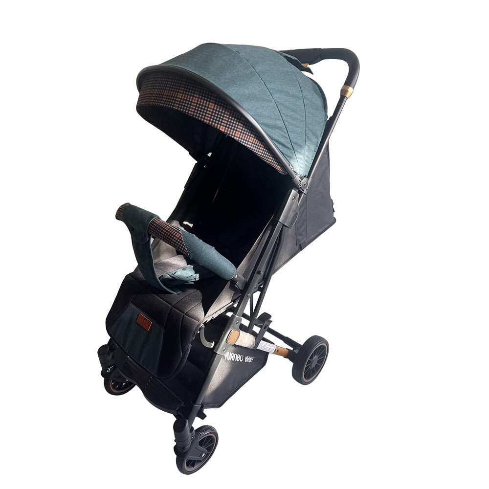 Baby Stroller with Blue Stripe Design