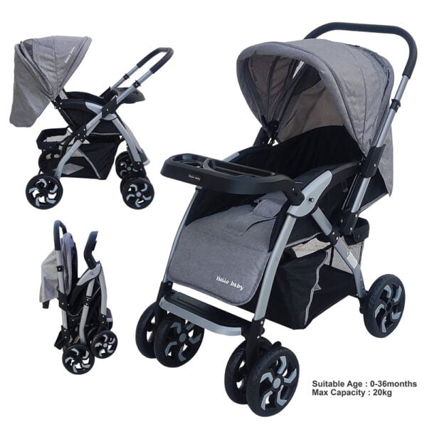 Baby Stroller With Extendable European Style Canopy