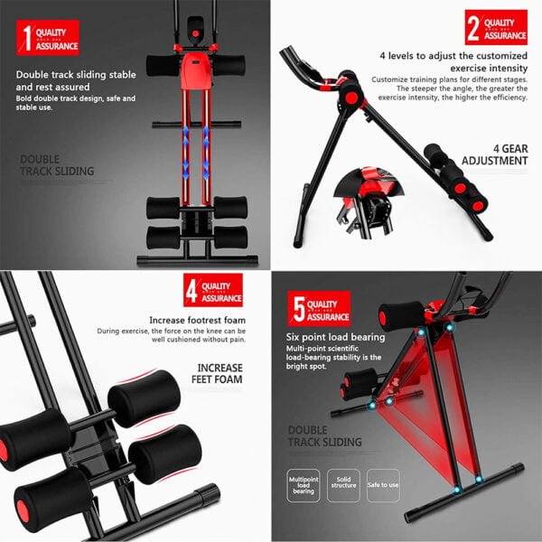 Foldable ABS Cruncher Abdominal Glider Machine for Body Fitness