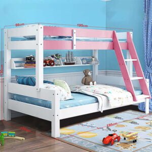 Kidomate Children Wooden Double Bunk Bed