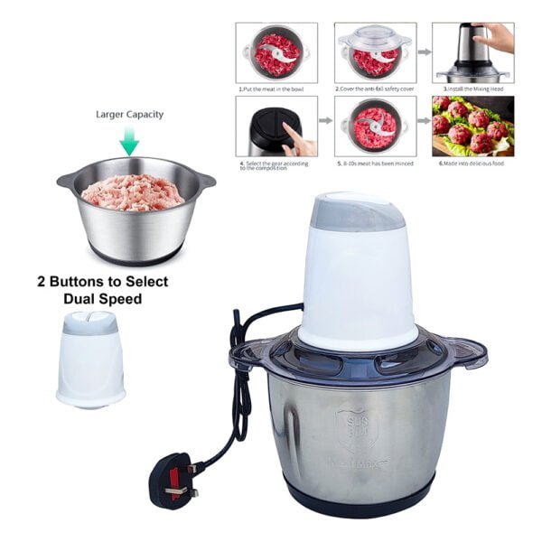 Multi-Functional Electric Food Chopper and Meat Grinder