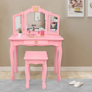 Wooden Dressing Makeup Table With Stool