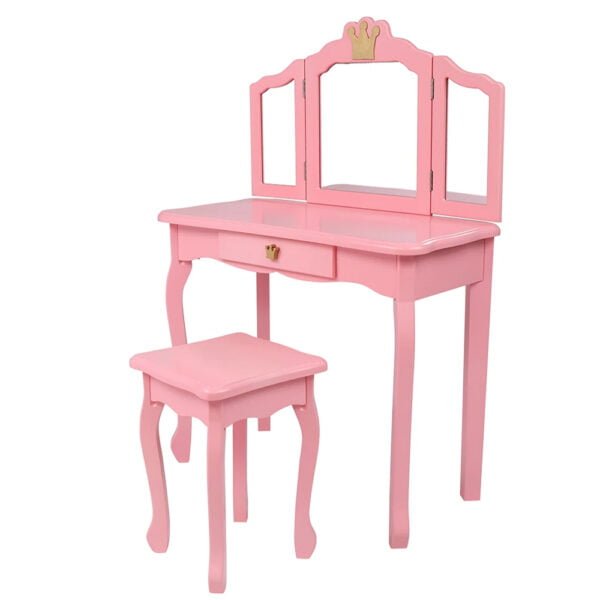 Wooden Dressing Makeup Table With Stool