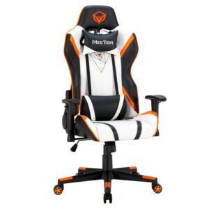 Adjustable Backrest E-Sport Gaming Chair - White