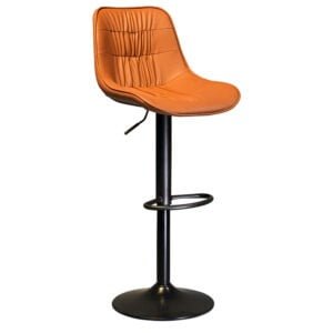 Nordic Leather Swivel High Chair with Footrest for Restaurant