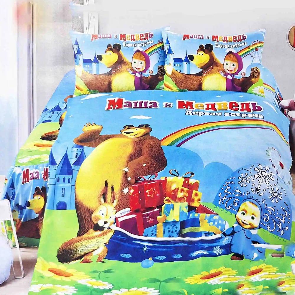 Cartoon bedsheet for kids bedroom