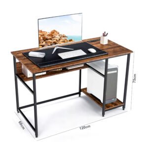 Computer Table with Built-in Power Strip