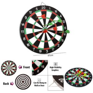 Double-Sided Flocking Dartboard with 6Pcs Darts