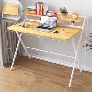 Effective Foldable Table Computer Desk with shelf