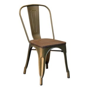 Vintage Style Metallic Dining Chairs for Restaurant