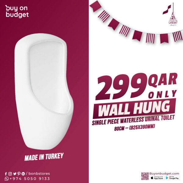 Wall Hung Single Piece Waterless Urinal Toilet 80CM – (825x390MM)-20038