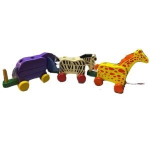 Elephant Wooden Wheels Toy