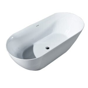 Acrylic Free Standing Bathtub 1500x730x580MM - White (6117)