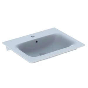 Geberit Selnova Square Vanity Basin with Taphole and Overflow - White