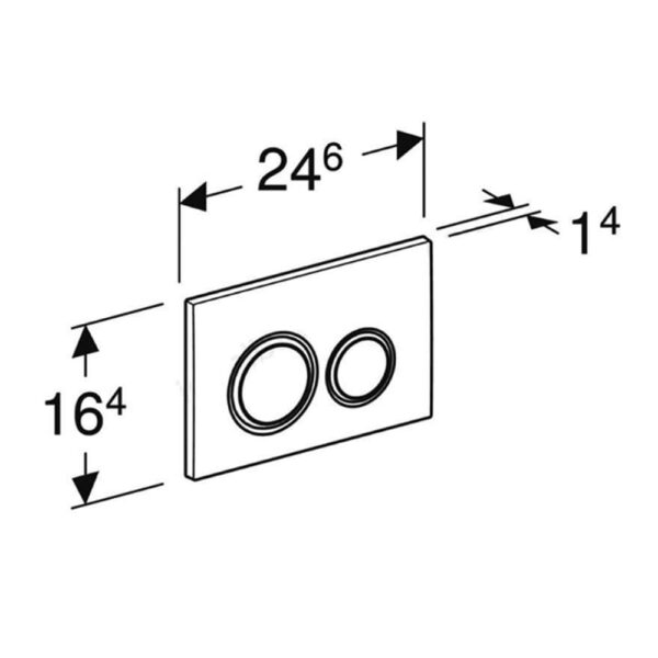 Geberit Sigma21 Actuator Plate for Dual Flush Plate - White Glass & Red Gold (CH 115.650.SI.1)