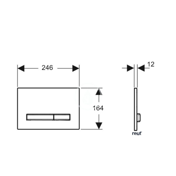 Geberit Sigma50 Actuator Plate for Dual Flush Plate - White & Black Chrome (CH 115.671.11.2)