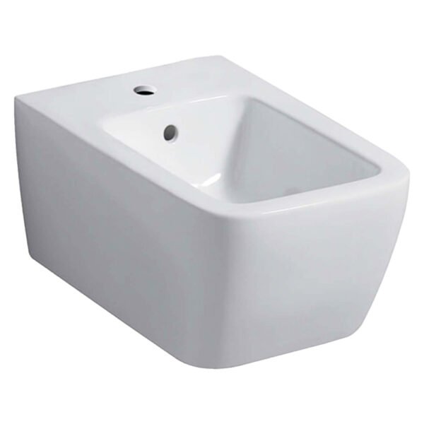 Geberit Icon Square Wall-Hung Bidet Shrouded with Overflow - White