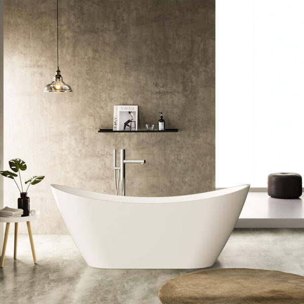 Sky-T Freestanding Oval Acrylic Bathtub - 1700x780x680MM (White)