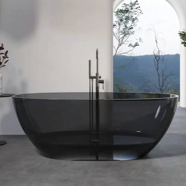 Transparent Resin Bathtub 1700x800x560MM - Galaxy Black (80061-1700)