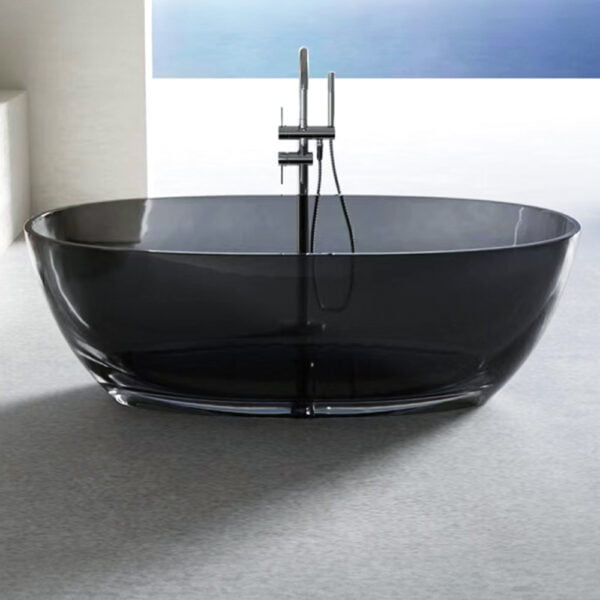 Transparent Resin Bathtub 1700x800x560MM - Galaxy Black (80061-1700)