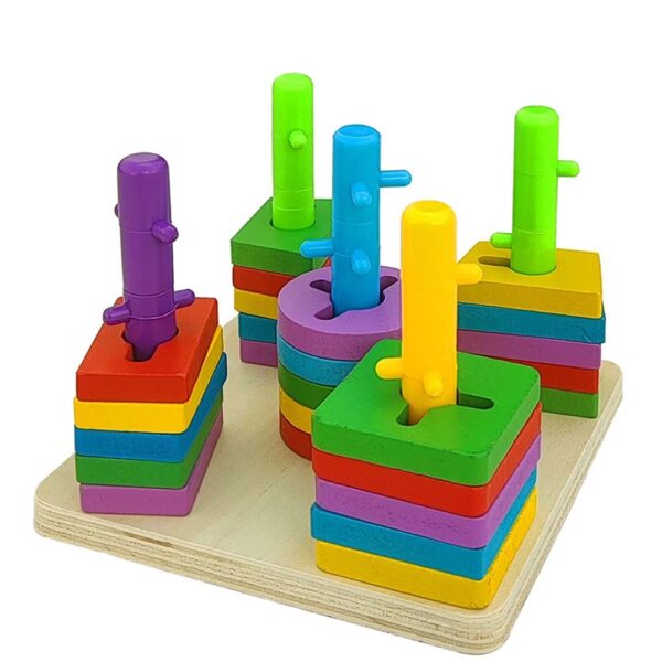 Sorting And Stacking Wooden Puzzle Block