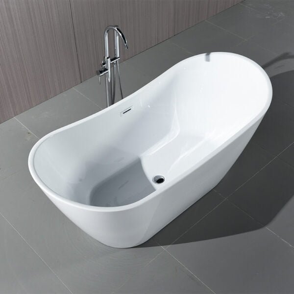 Acrylic Free Standing Soaking Bathtub 1700x750x780MM - Glossy White (6101)