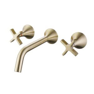 Wall Mounted 2-handle Bathroom Faucet - Brushed Gold (B054B 06 43 1)