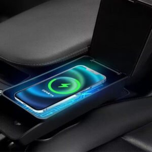 Adjustable Armrest Compartment with USB Charging Port