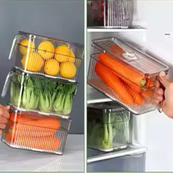 Refrigerator Storage Container with Timer Lid