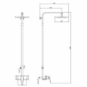 Shower Set with Square Head 250x250mm - Chrome (NH89036CP)