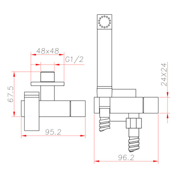 Wall Mounted Hand Shower Set Chrome - (Single cold) (P011532)