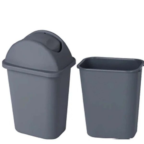 15-Liter Plastic Swing-Top Trash Bin