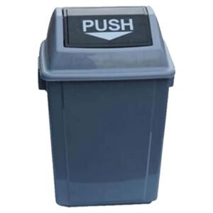 40-Liter Push-Top Plastic Trash Bin.