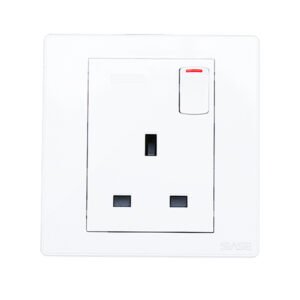 Switched Socket with PC Panel & Stainless Steel Support 1Gang13A - White (V027-W) 250V