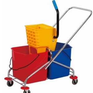 Dual Mop Bucket Trolley with Basket