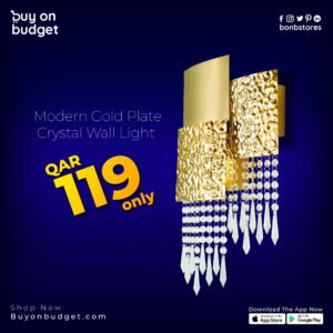 Modern Gold Plate Crystal Wall Light - OMW19005/3WL30 (H40)