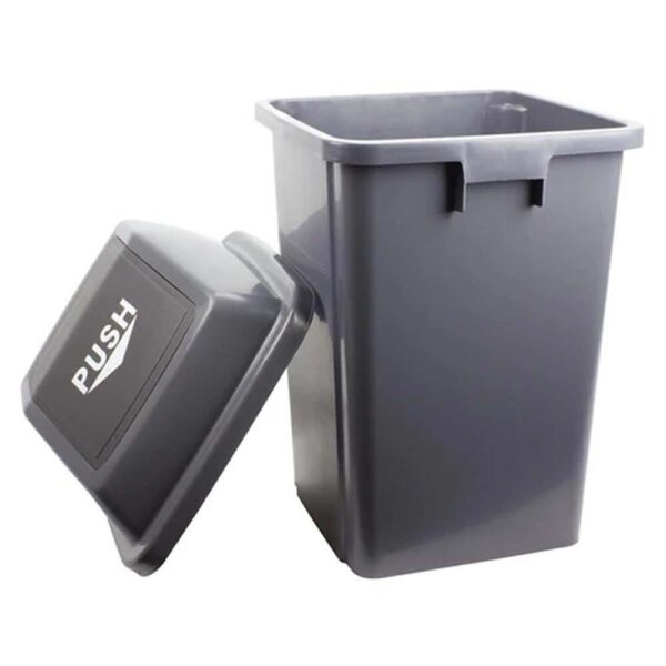 Push-Top Plastic Trash Bin