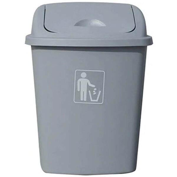 Square Plastic Swing-Top Trash Bin