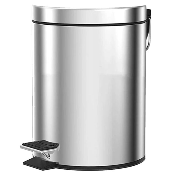 Stainless Steel Pedal Bin with Central Foot Pedal.