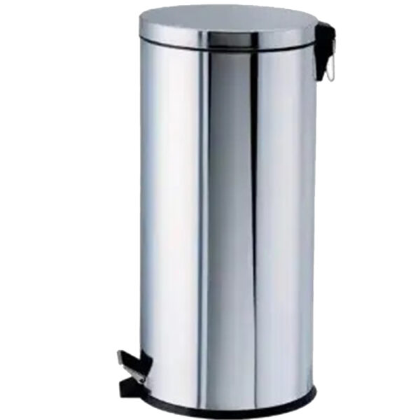 Stainless Steel Pedal Bin with Central Foot Pedal.