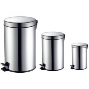 Stainless Steel Pedal Bin with Central Foot Pedal.