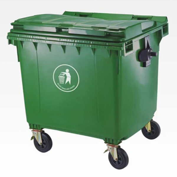 Wheeled Outdoor Waste Bin with Lid