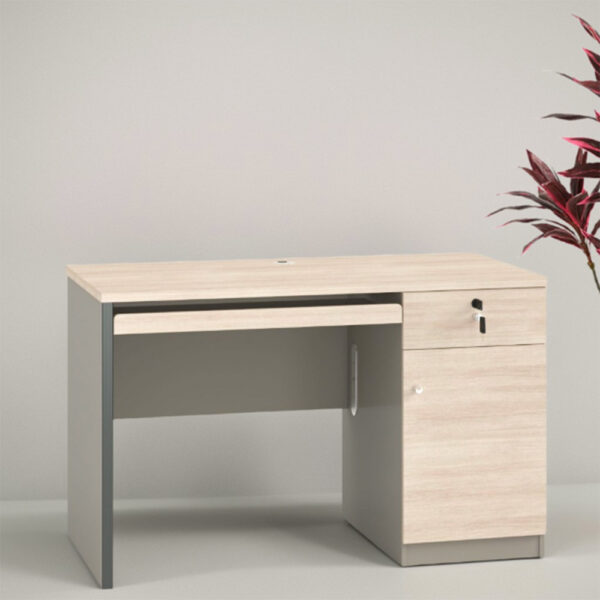 Wooden Office Table with Drawer - Beige