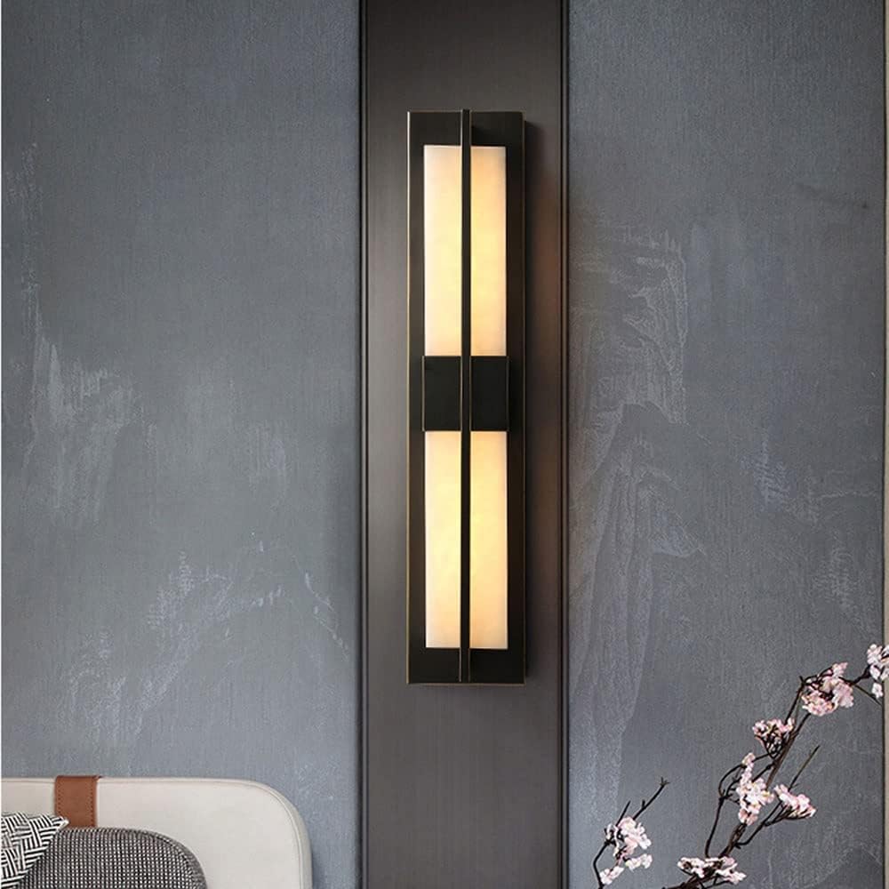 Modern Marble Shade LED Wall Lamp Black