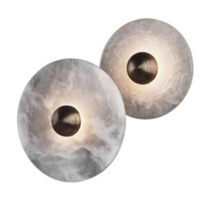 Metal Marble Indoor Round Wall Lamp