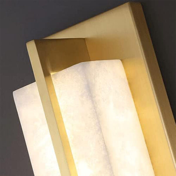 Modern Marble Shade LED Wall Lamp Brushed Gold