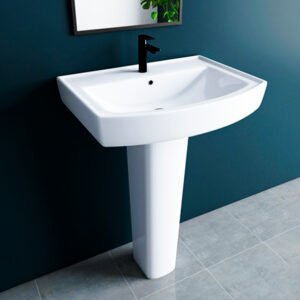 Morena-Lucas Full Pedestal Wash Basin 580x420x845mm – White--169542