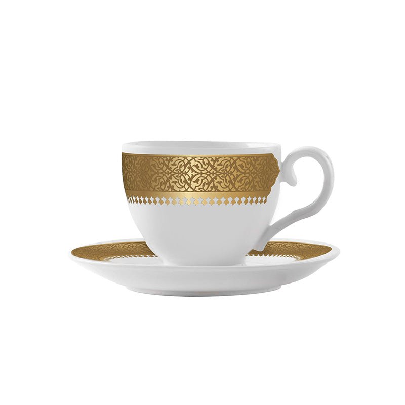 Dimlaj Cordoba Porcelain & Gold Tea Cup Set